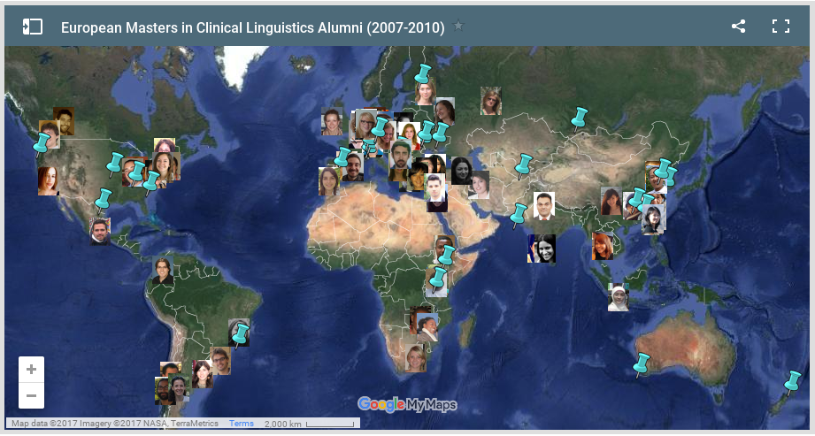 Static alumni map